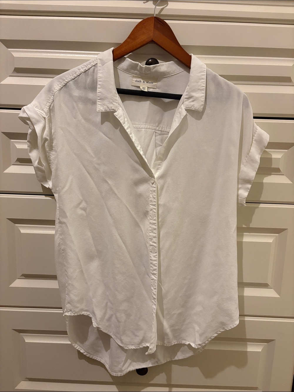 cloth & stone White Short-Sleeve Button Down Shirt